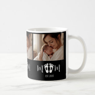 Mum Established Baby Footprints Photo Mother's Day Coffee Mug