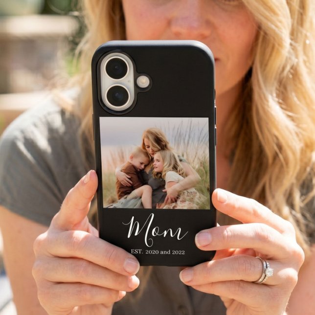 Mum Established Black Elegant Photo Script Case-Mate iPhone Case (Creator Uploaded)