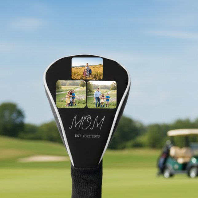 Mum Established Black Script 3 Photo   Golf Head Cover (Creator Uploaded)