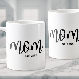 Mum Established Black Script Mother's Coffee Mug