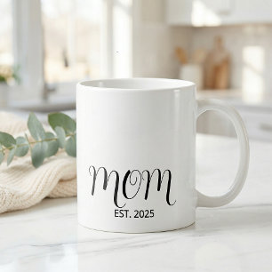 Mum Established Black Script New Mum Gift Coffee Mug