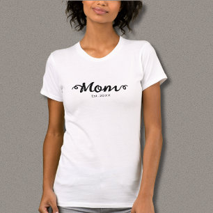Mum Established Black Script  T-Shirt
