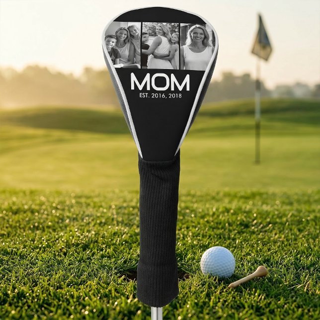 Mum Established Bold Black 3 Photo  Golf Head Cover (Creator Uploaded)