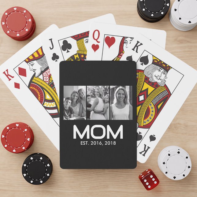 Mum Established Bold Black 3 Photo  Playing Cards (Creator Uploaded)
