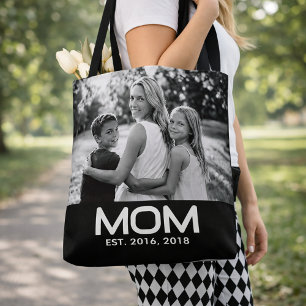 Mum Established Bold Black Photo Tote Bag