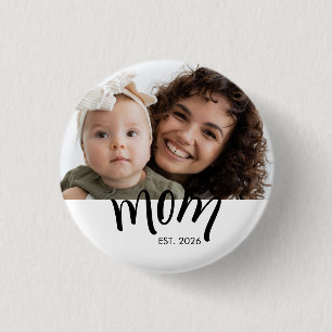 Mum Established Caps Black Custom Year New Mama 3 Cm Round Badge