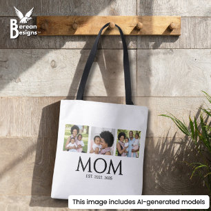 Mum Established Caps White 3 Photo Tote Bag