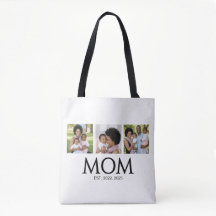 Mum Established Caps White 3 Photo Tote Bag