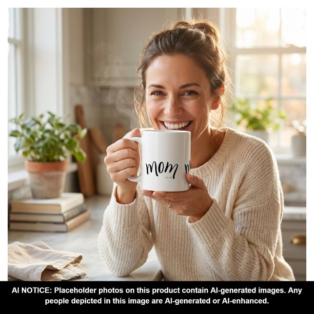 Mum Established Chic Stylish Elegant Custom Year  Coffee Mug (Creator Uploaded)