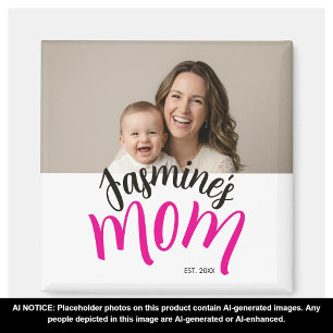 Mum Established Child Name Custom Year New Mama Magnet