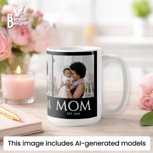 Mum Established Classic Caps Black Photo Coffee Mug