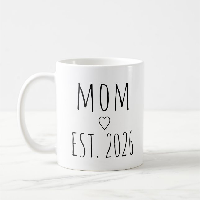 Mum Established Customisable Year Typography  Coffee Mug (Left)