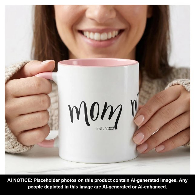 Mum Established Cute Stylish Custom Year  Mug (Creator Uploaded)