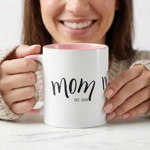 Mum Established Cute Stylish Custom Year  Mug