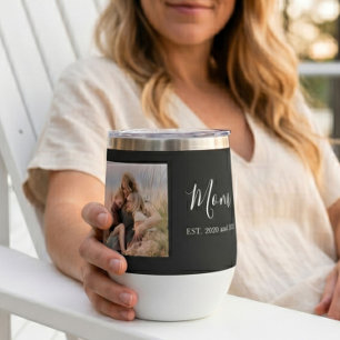 Mum Established Elegant Photo Script Black