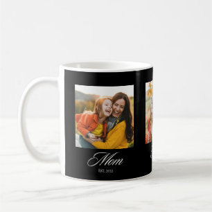 Mum Established Elegant Script 3 Photo Coffee Mug