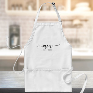 Mum Established Elegant Script Standard Apron