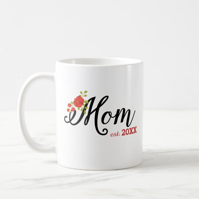 Mum Established Floral & Cursive Coffee Mug (Left)