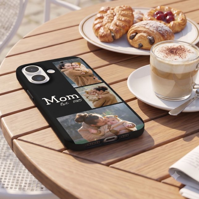 Mum Established Fun Bold Text 3 Photo Black Case-Mate iPhone Case (Creator Uploaded)