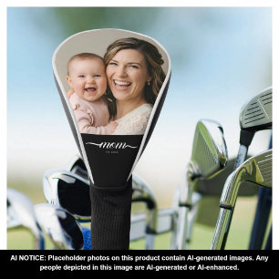 Mum Established Fun Script Photo Custom Golf Head Cover