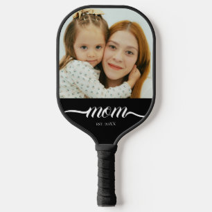 Mum Established Fun Script Photo Custom Pickleball Paddle