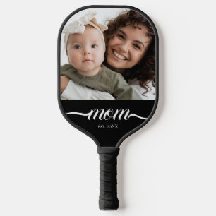 Mum Established Fun Script Photo Custom Pickleball Paddle