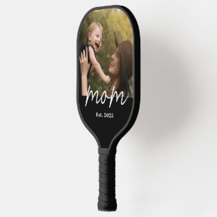 Mum Established Fun Script Photo Pickleball Paddle