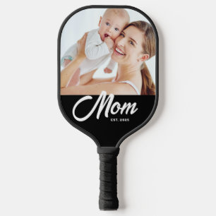 Mum Established Fun Script Photo Pickleball Paddle
