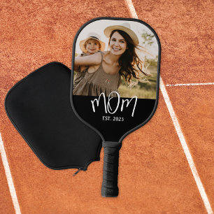 Mum Established Fun Script Photo Pickleball Paddle