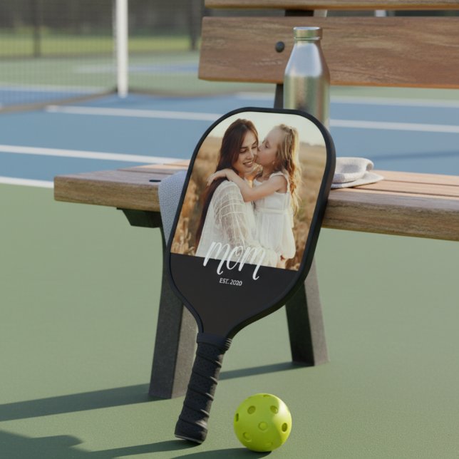 Mum Established Fun Script Photo Pickleball Paddle (Creator Uploaded)