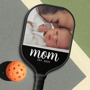 Mum Established Fun Script Photo Pickleball Paddle