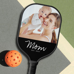 Mum Established Fun Script Photo Pickleball Paddle