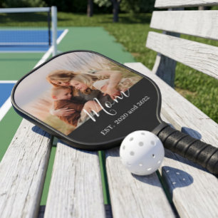 Mum Established Fun Script Photo Pickleball Paddle