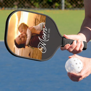 Mum Established Fun Script Photo Pickleball Paddle