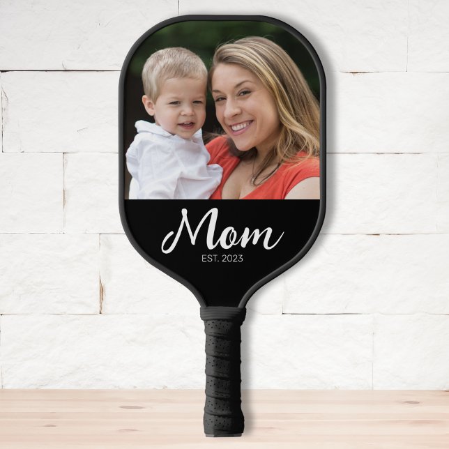 Mum Established Fun Script Photo Pickleball Paddle (Creator Uploaded)