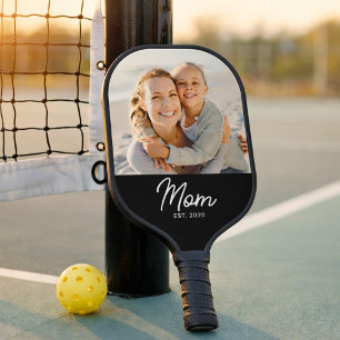 Mum Established Fun Script Photo Pickleball Paddle