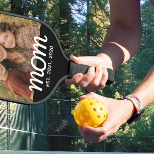 Mum Established Fun Script Photo Pickleball Paddle