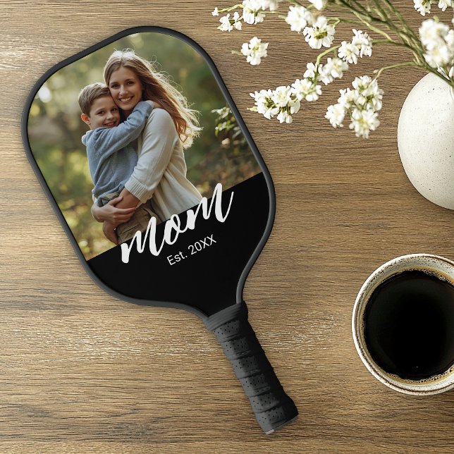 Mum Established Fun Script Photo Pickleball Paddle (Creator Uploaded)