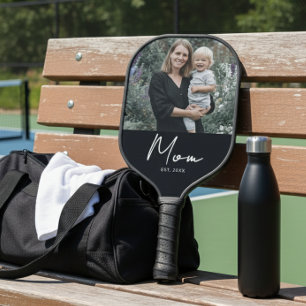 Mum Established Fun Script Photo Pickleball Paddle