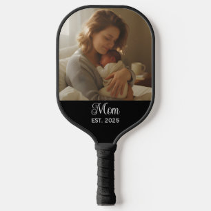 Mum Established Fun Script Photo Pickleball Paddle
