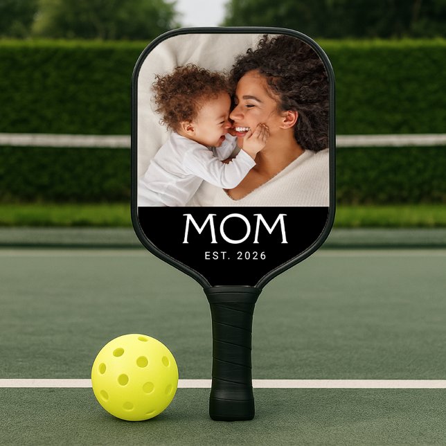 Mum Established Fun Typography Photo Pickleball Paddle (Creator Uploaded)
