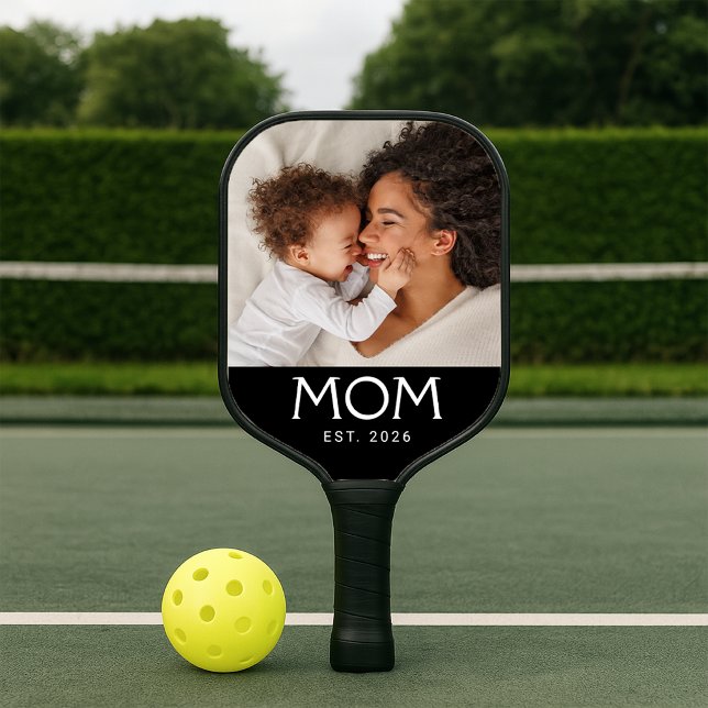 Mum Established Fun Typography Photo Pickleball Paddle (Creator Uploaded)