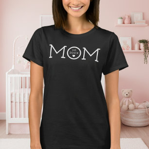 Mum Established Heart Black Minimal T-Shirt