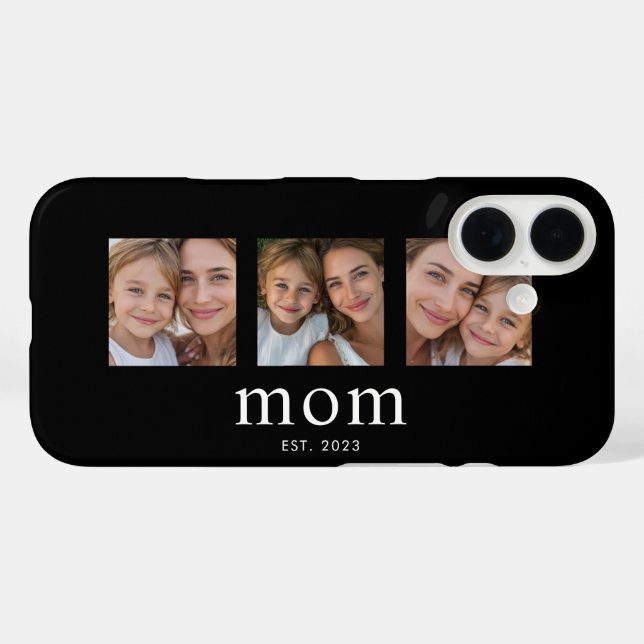 Mum Established Modern Black 3 Photo Case-Mate iPhone Case (Back (Horizontal))