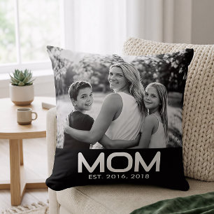 Mum Established Modern Bold Photo  Cushion