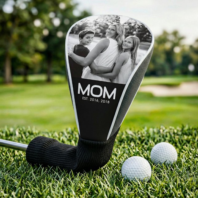 Mum Established Modern Bold Photo Golf Head Cover (Creator Uploaded)
