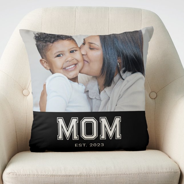 Mum Established Modern Bold Photo Throw Cushion (Creator Uploaded)