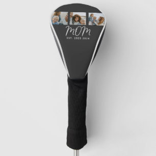 Mum Established Modern Bold Script Black 3 Photo Golf Head Cover