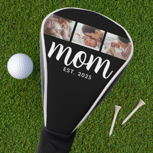 Mum Established Modern Bold Script Black 3 Photo Golf Head Cover