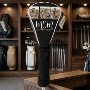 Mum Established Modern Bold Script Black 3 Photo Golf Head Cover